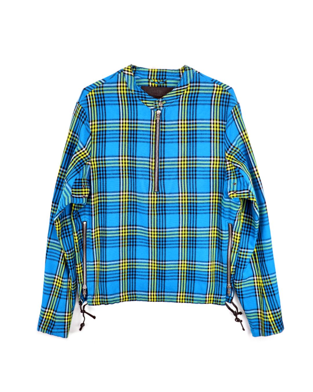 "CHROME HEARTS" Ez Rider Masai Check Half Zip Shirts