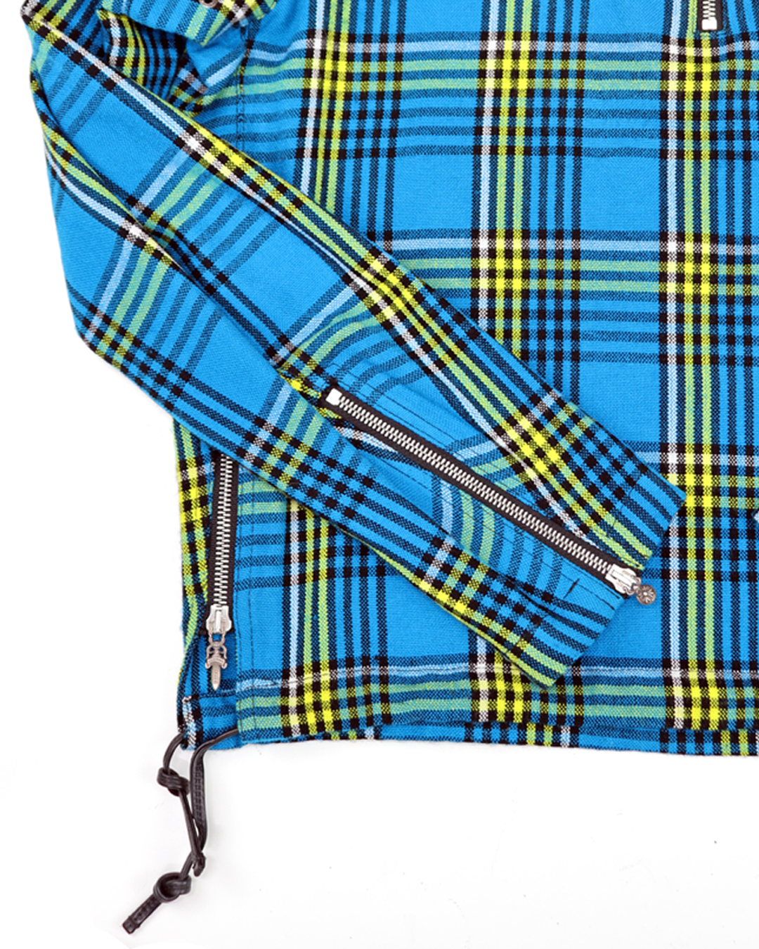 "CHROME HEARTS" Ez Rider Masai Check Half Zip Shirts