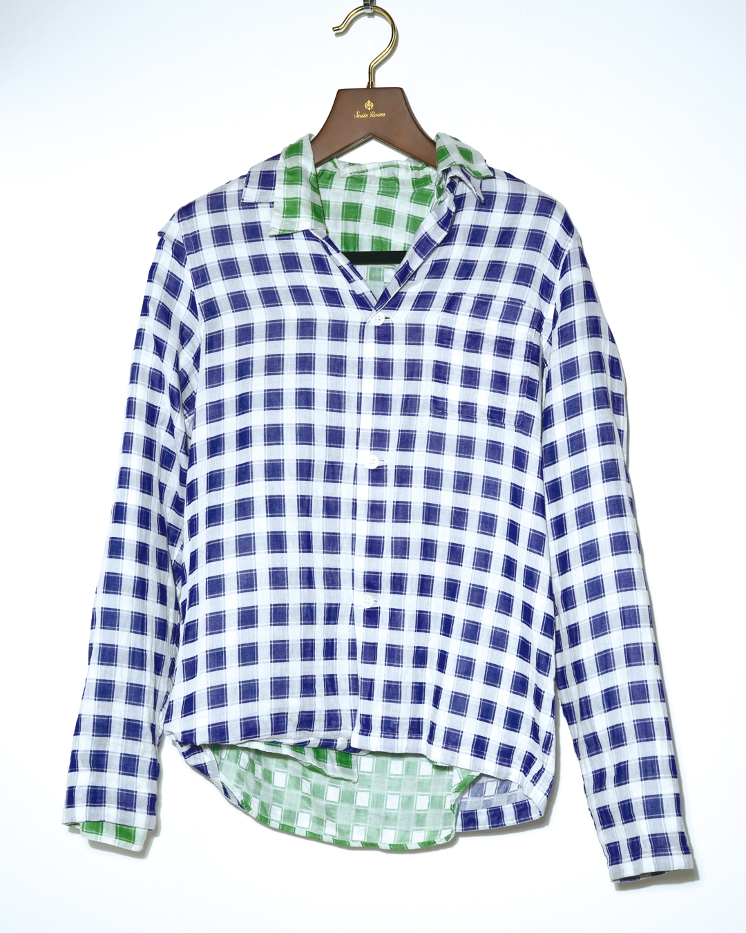 Double Layered Gauze Checked Shirt