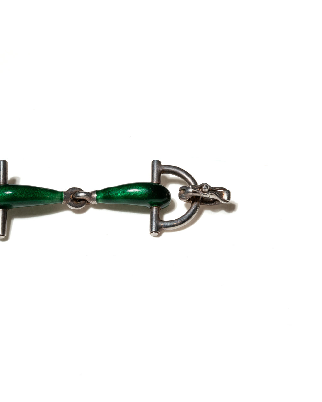 Sterling Silver & Green Enamel
Horsebit Bracelet