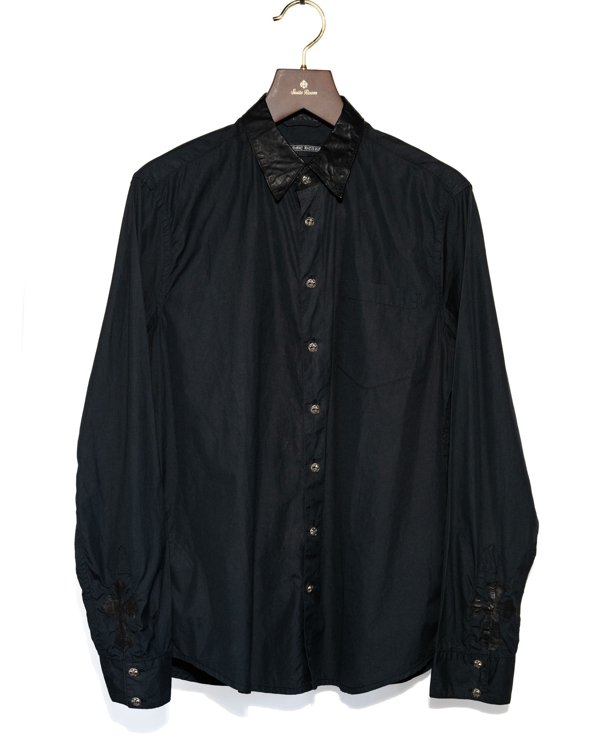 BS Fleur Button Leather Collar L/S Shirt