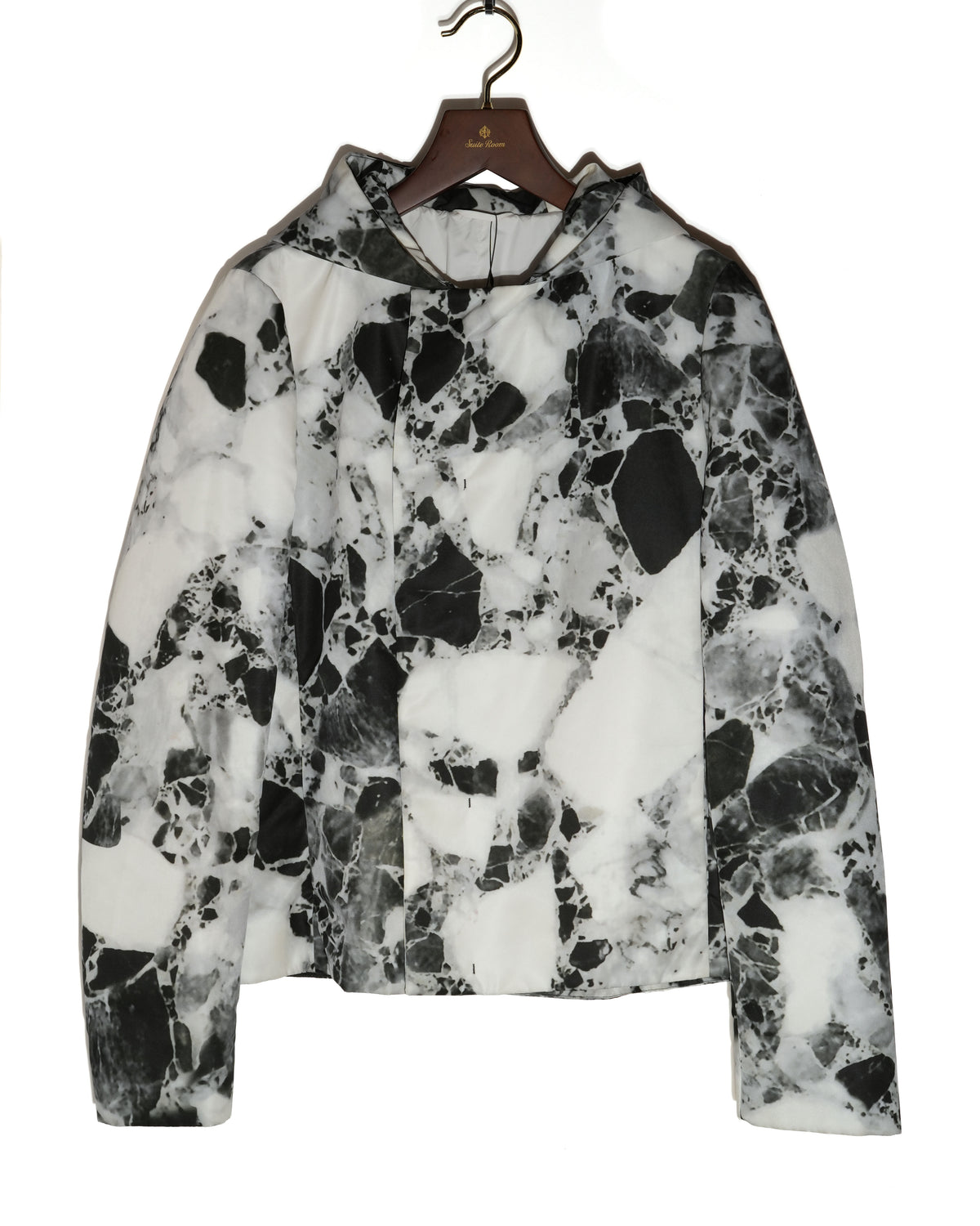Marble Print Hooded Jacket