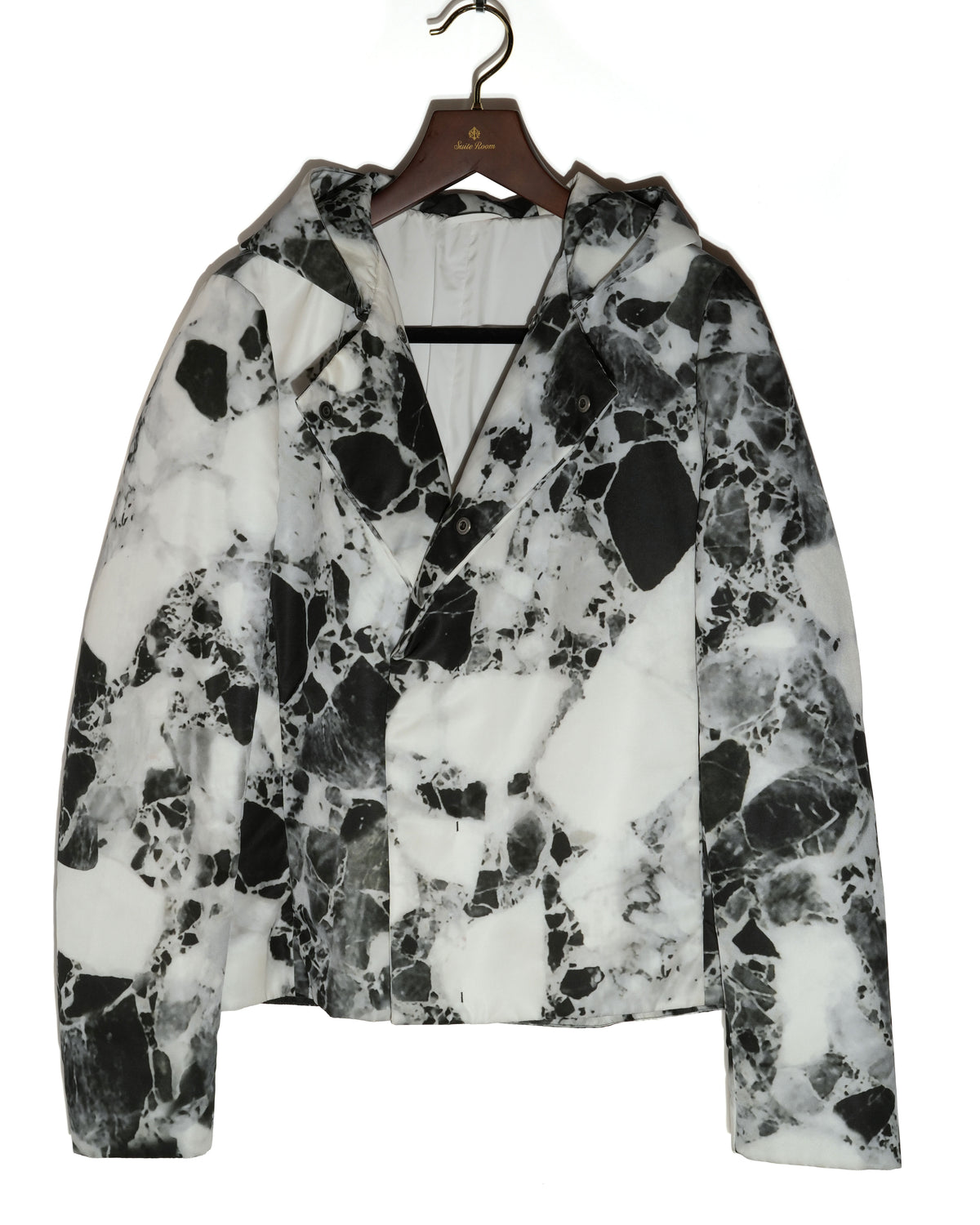 Marble Print Hooded Jacket