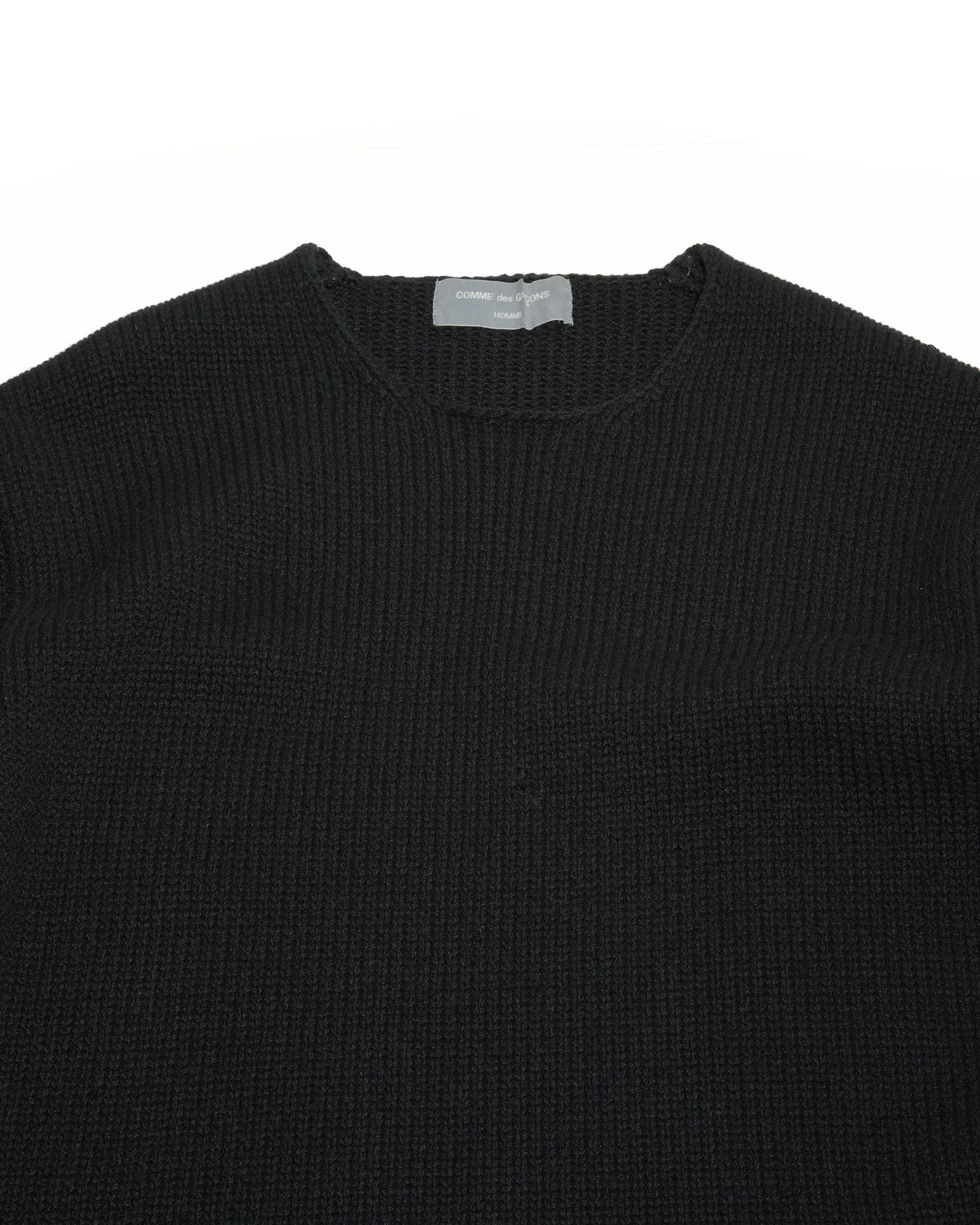 Textured Sweater with Curved Hem