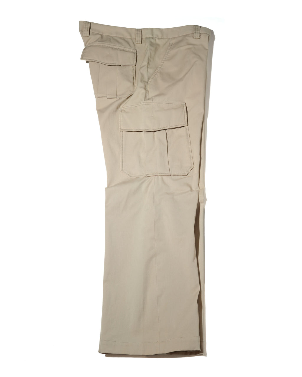 Beige Cotton Cargo Pants