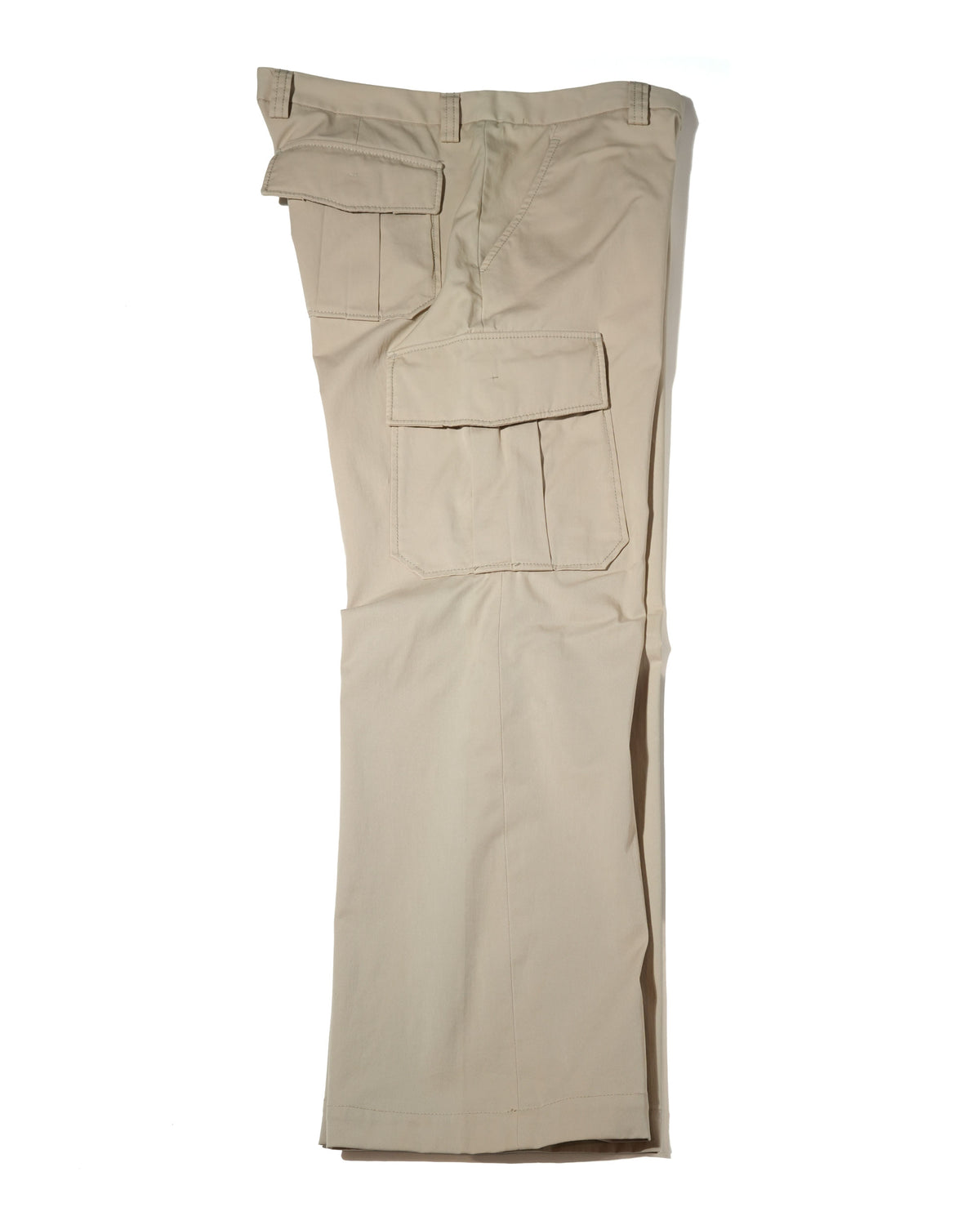 Beige Cotton Cargo Pants